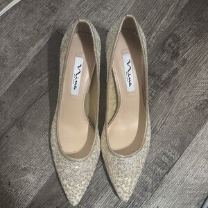Nina Sparkling Beige Heels